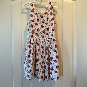 SweetHoney White Romper with Brown Footballs